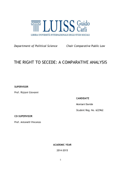 THE RIGHT TO SECEDE: A COMPARATIVE ANALYSIS