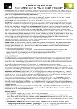 St Paul`s Dorking Small Groups Read: Matthew 5