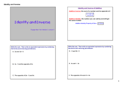 Identity and Inverse