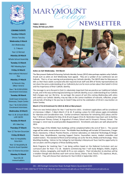 NEWSLETTER - Marymount College