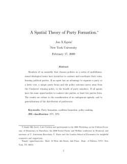 A Spatial Theory of Party Formation.
