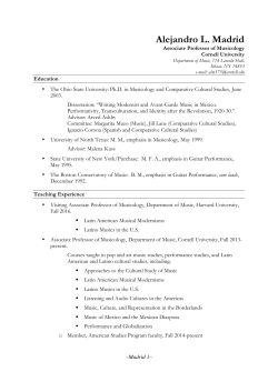Alejandro L. Madrid - Cornell University Department of Music
