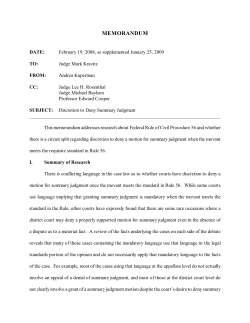 Memorandum on Discretion to Deny Summary Judgment , Andrea