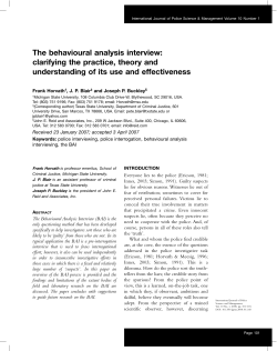 The behavioural analysis interview: clarifying the practice, theory