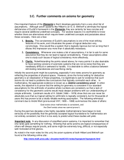 3.C. Further comments on axioms for geometry