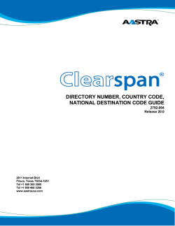 Clearspan&reg; Directory Number, Country Code