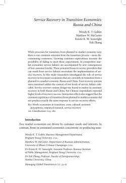 Service Recovery in Transition Economies: Russia and China