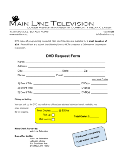 DVD Request Form - Main Line Television