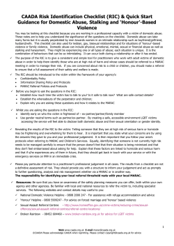 CAADA Risk Identification Checklist