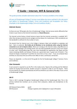 Wi-FI and INTERNET - Goodenough College