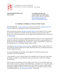 NYT PRESS RELEASE - NERUDA CCP