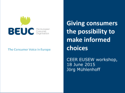 BEUC, the European Consumer Organisation