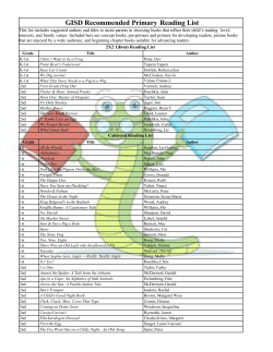 GISD Recommended Primary Reading List