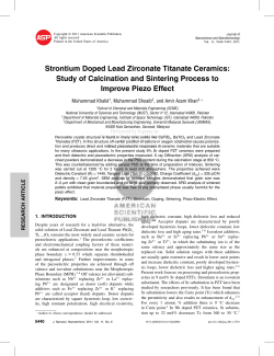 Strontium Doped Lead Zirconate Titanate Ceramics: Study of