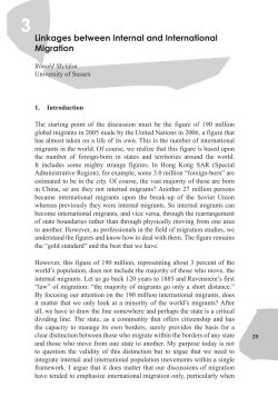 Linkages between Internal and International Migration