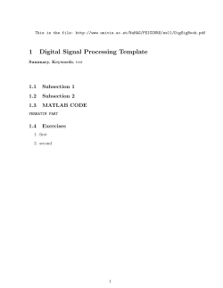 1 Digital Signal Processing Template