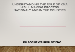 understanding the role of kma in bill making process, nationaly and