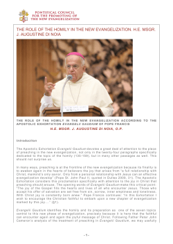 the role of the homily in the new evangelization. he msgr. j