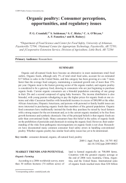 Organic poultry: Consumer perceptions, opportunities, and