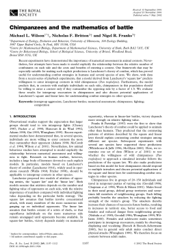 Chimpanzees and the mathematics of battle