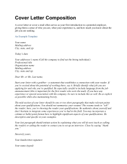 Cover Letter Composition