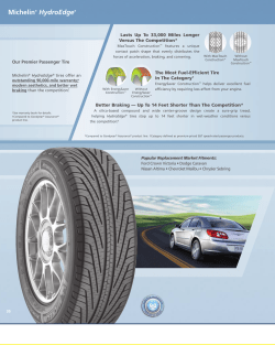 Michelin&reg; HydroEdge&reg; Tire Specifications