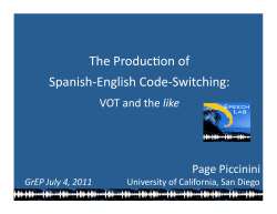 The ProducTon of Spanish-‐English Code