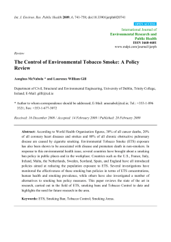 The Control of Environmental Tobacco Smoke: A Policy Review