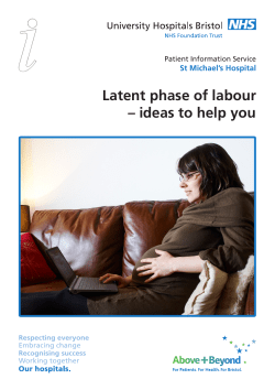 Latent phase of labour &ndash; ideas to help you