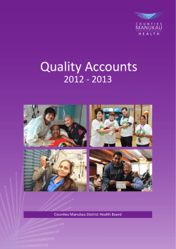2012/13 Counties Manukau Health Quality Account