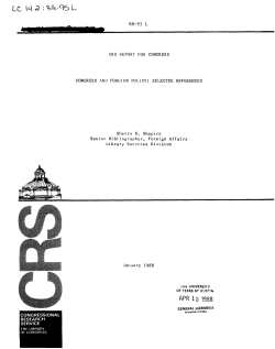Congress and Foreign Policy: Selected References