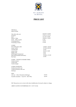 price list - St Albans School