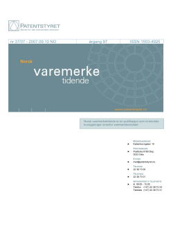 Norsk Varemerketidende nr 37/07