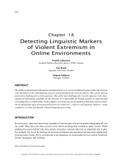 Detecting Linguistic Markers of Violent Extremism in Online