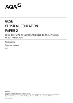 GCSE Physical Education Specimen mark scheme Paper 2