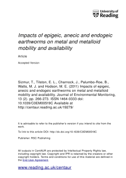 Impacts of epigeic, anecic and endogeic earthworms on metal and