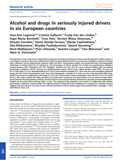 Alcohol and drugs in seriously injured drivers in six