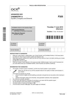 Question paper - Unit F325 - Equilibria, energetics and elements