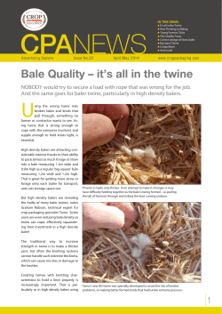 Bale Quality &ndash; it`s all in the twine