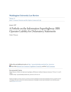 BBS Operator Liability for Defamatory Statements