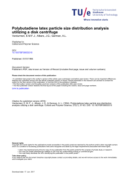Polybutadiene latex particle size distribution analysis utilizing a disk