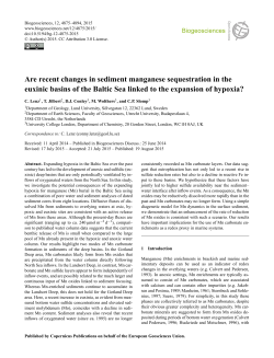 Are recent changes in sediment manganese sequestration in the