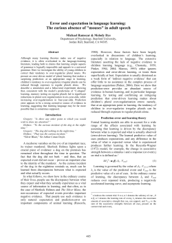 Error and expectation in language learning