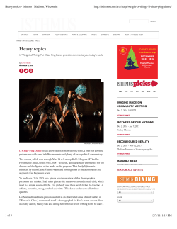 Heavy topics - Isthmus | Madison, Wisconsin - Li Chiao