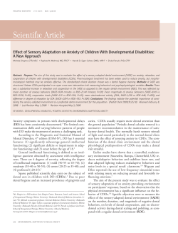 Sensory Adaptation on Anxiety of Children With