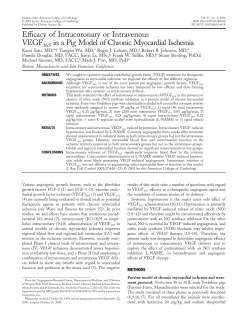 Efficacy of intracoronary or intravenous VEGF165in a pig model of