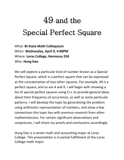 49 and the Special Perfect Square - MyWeb at Loras