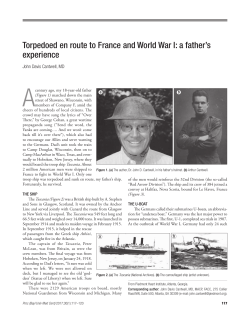 Torpedoed en route to France and World War I: a