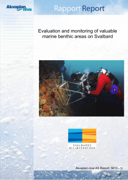 Evaluation and monitoring of valuable marine benthic areas on