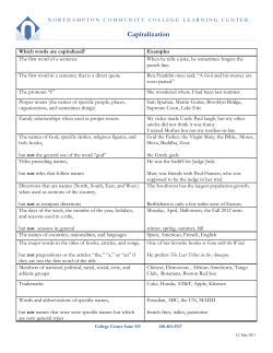 Capitalization - Northampton Community College